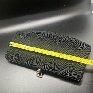 Vintage Corde Art Deco Black Handbag Purse 1940's Elegant Metal Detail